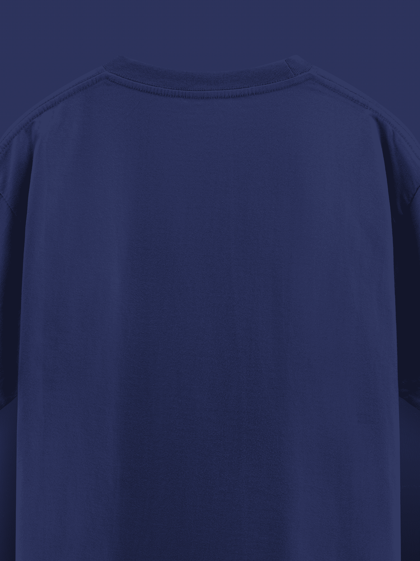 Navy blue t-shirt on a dark blue background