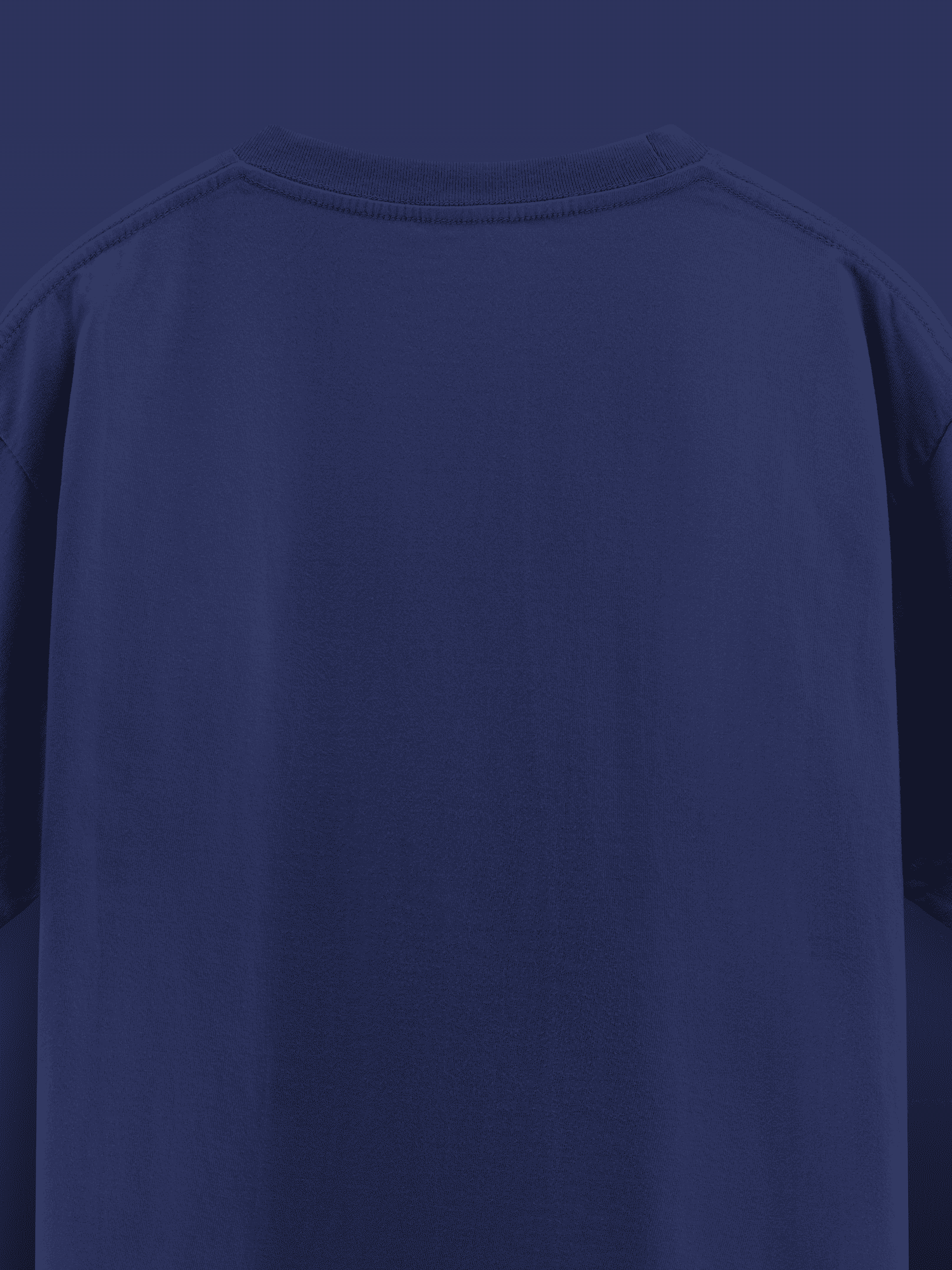 Navy blue t-shirt on a dark blue background