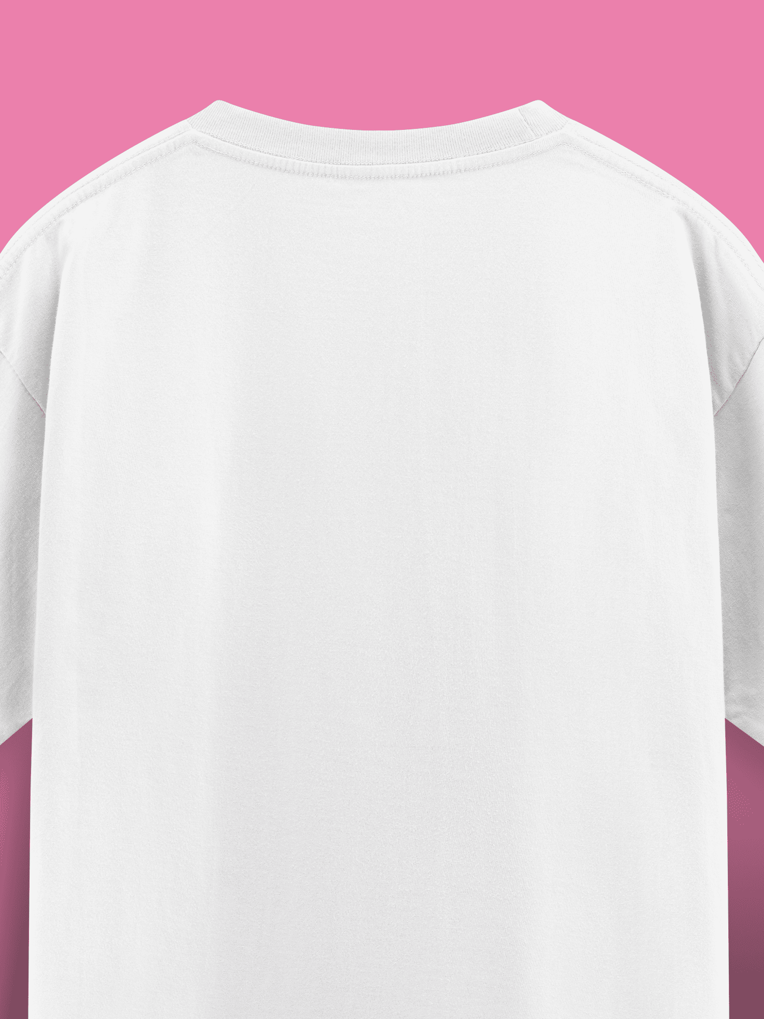 White t-shirt on a pink background